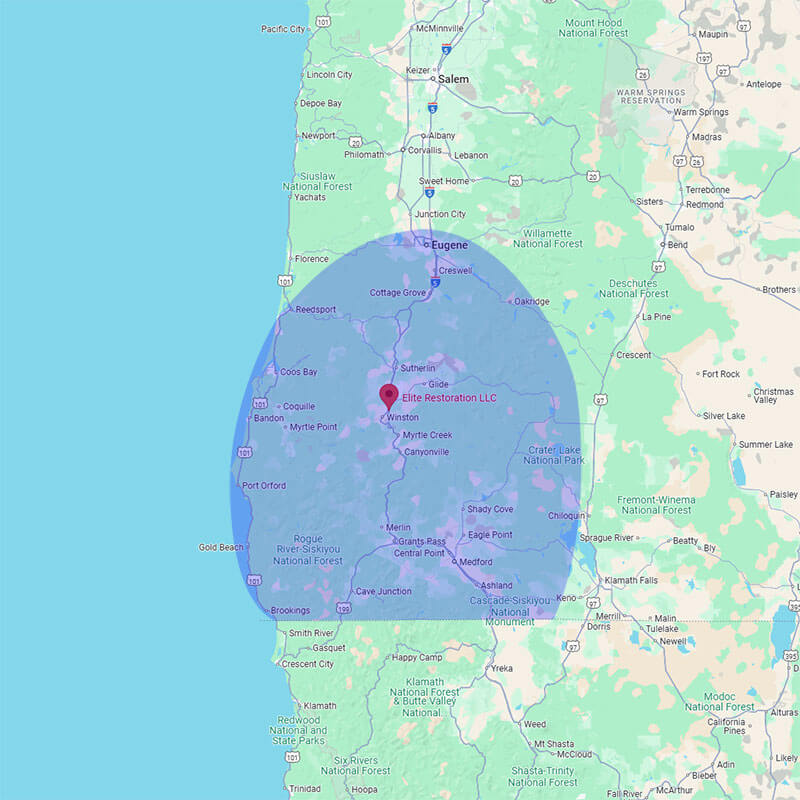 Elite Restoration Service Area Map